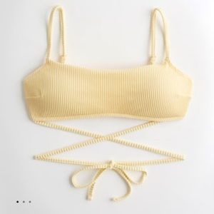 NWT Ribbed Wrapped Scoop Bikini Top